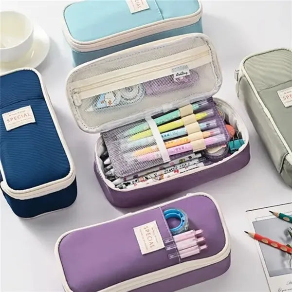 Customized Solid Color Large Capacity Pencil Case