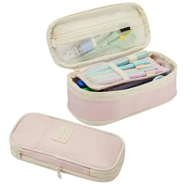 Customized Solid Color Large Capacity Pencil Case