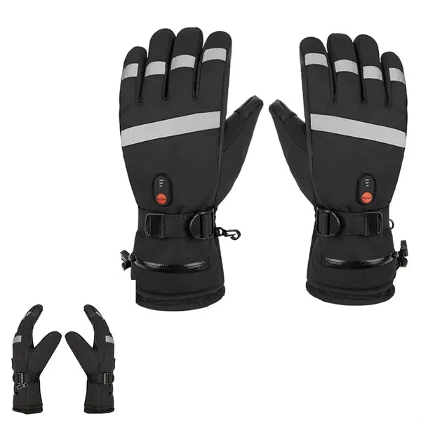 Heated touch-screen gloves for winter sports