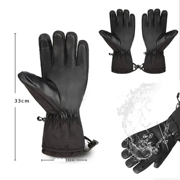 Heated touch-screen gloves for winter sports