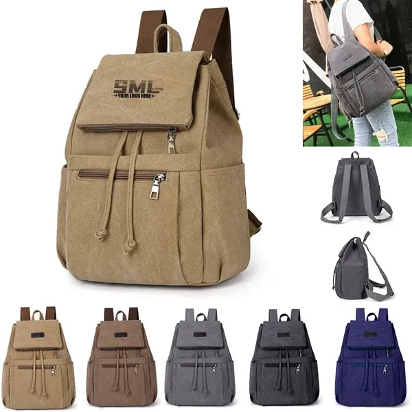Portable Canvas Backpack Rucksack