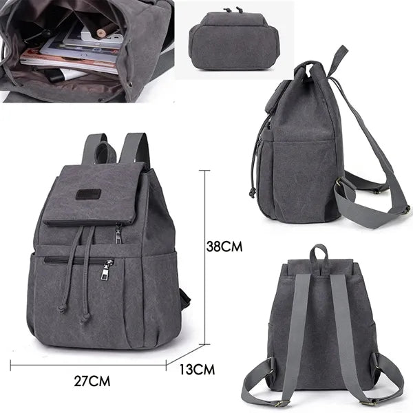 Portable Canvas Backpack Rucksack