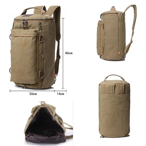 Oversized Heavy Duty Canvas Travel Duffel Backpack