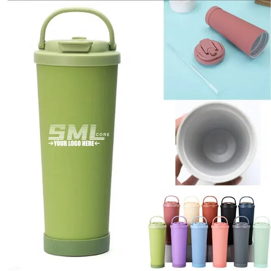 28 oz Insulated Ceramic Lined Tumbler with Lid and Straw