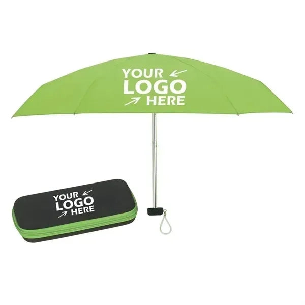 37" Arc Telescopic Folding Travel Umbrella With Eva Case