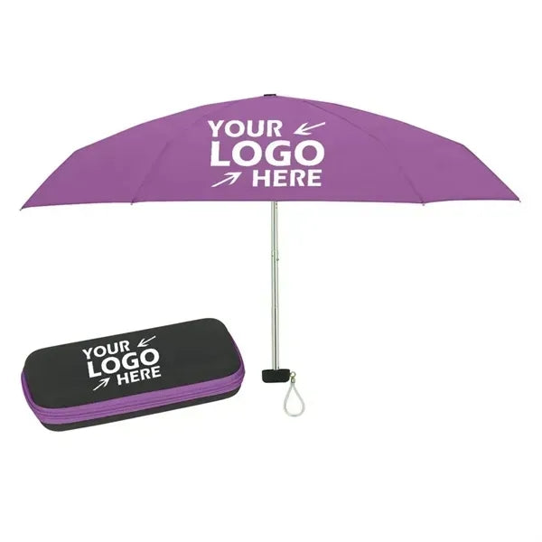 37" Arc Telescopic Folding Travel Umbrella With Eva Case
