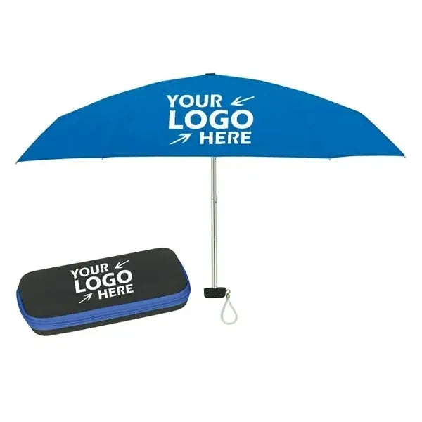 37" Arc Telescopic Folding Travel Umbrella With Eva Case