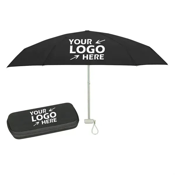 37" Arc Telescopic Folding Travel Umbrella With Eva Case
