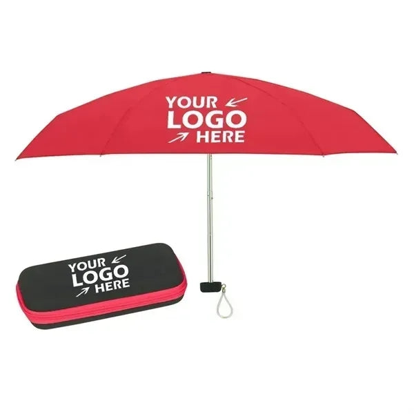 37" Arc Telescopic Folding Travel Umbrella With Eva Case