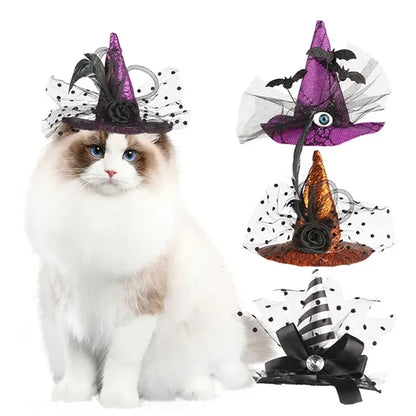 Halloween pet witch hat
