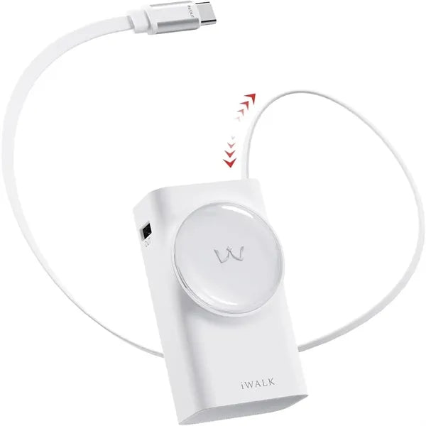 10000mah Fast Power Bank With Retractable Cable