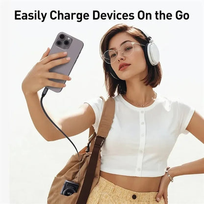 10000mah Fast Power Bank With Retractable Cable