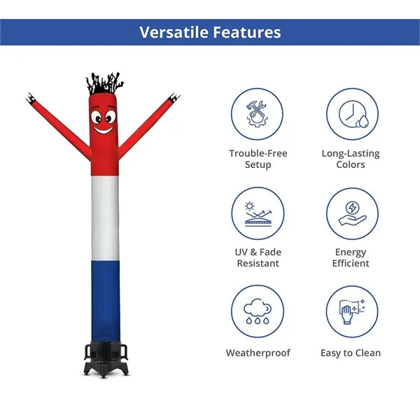 Red White Blue Inflatable Tube Man with blower