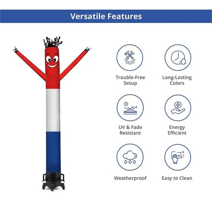 Red White Blue Inflatable Tube Man with blower