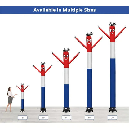 Red White Blue Inflatable Tube Man with blower