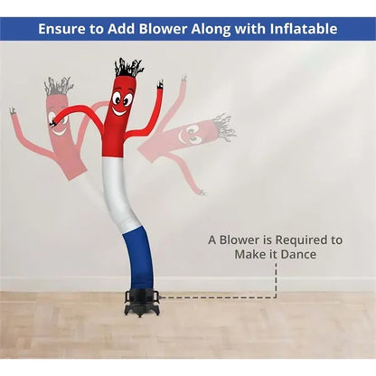 Red White Blue Inflatable Tube Man with blower