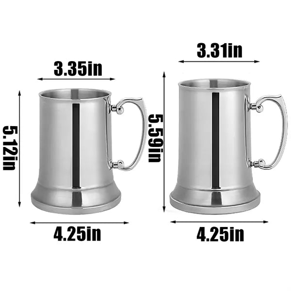 Double Layer Stainless Steel Pouring Beer Mug
