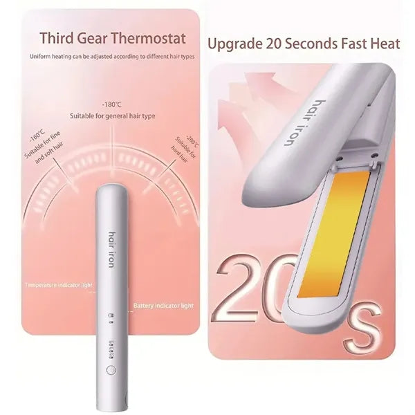 Mini Wireless Hair Straightener