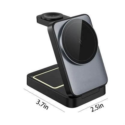 Foldable 3-in-1 Mobile Phone Holder Wireless Charger
