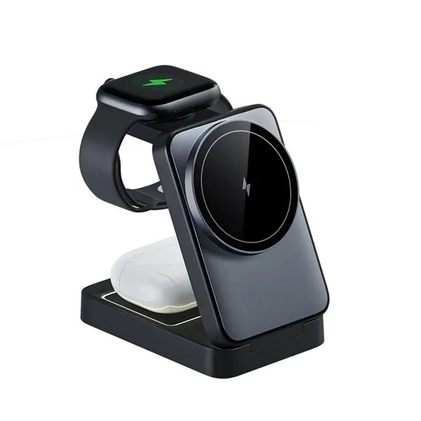 Foldable 3-in-1 Mobile Phone Holder Wireless Charger