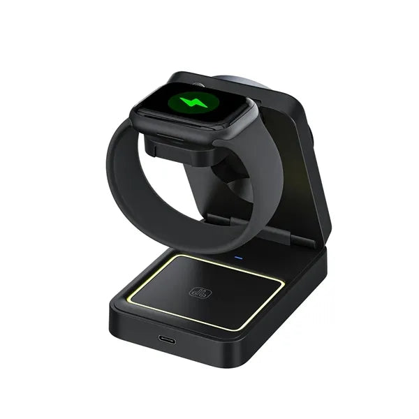 Foldable 3-in-1 Mobile Phone Holder Wireless Charger