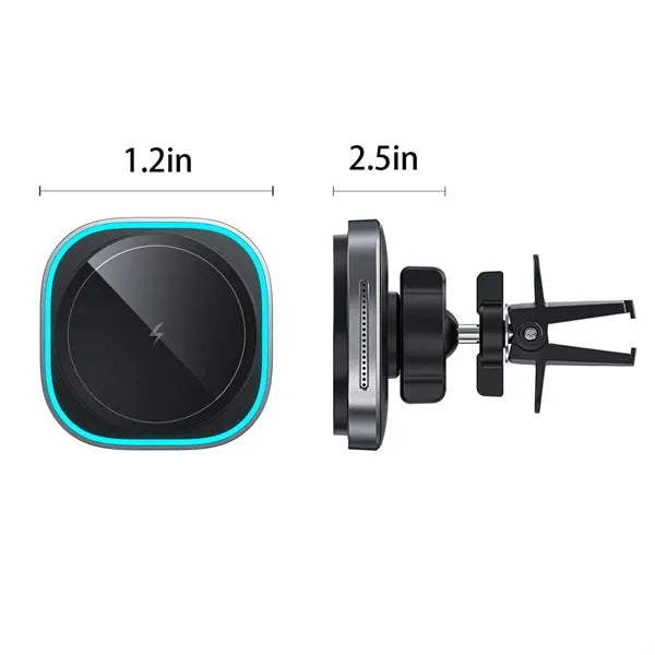 15W Cooling Magnetic Wireless Car Holder and Fast Charger