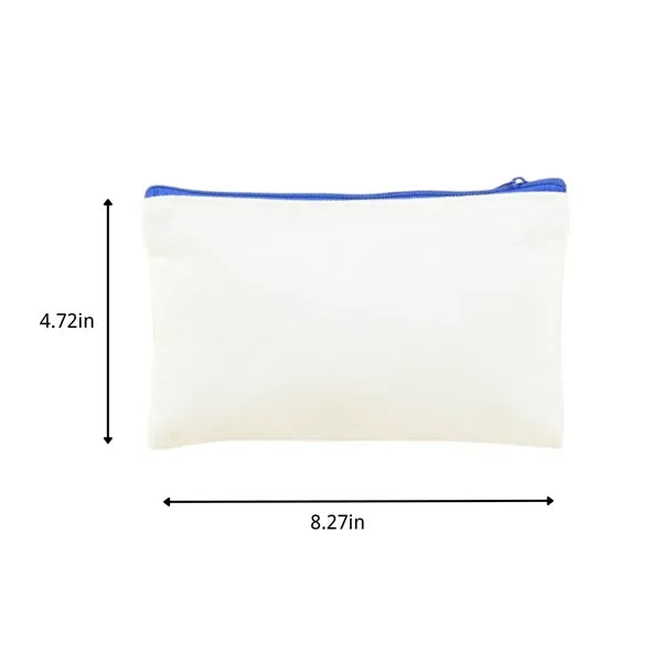 Multifunctional zipper canvas stationery cosmetic bag