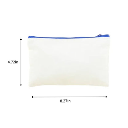 Multifunctional zipper canvas stationery cosmetic bag