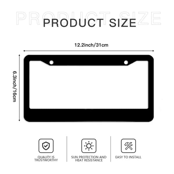 Custom 47mil Aluminum License Plate Frame 12" x 6"
