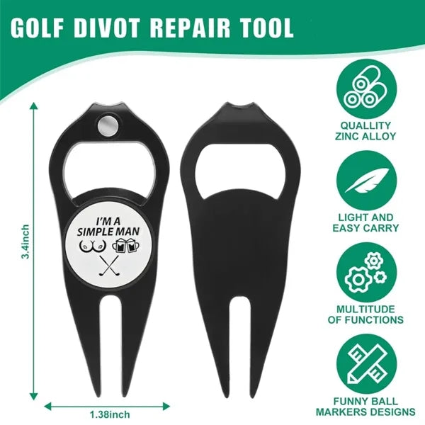 Multi-Functional Golf Divot Tool with Custom Ball Marker