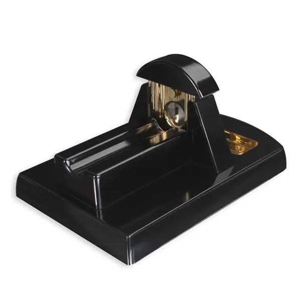 Bright Black Gold-Plated Desktop Straight Cigar Cutter