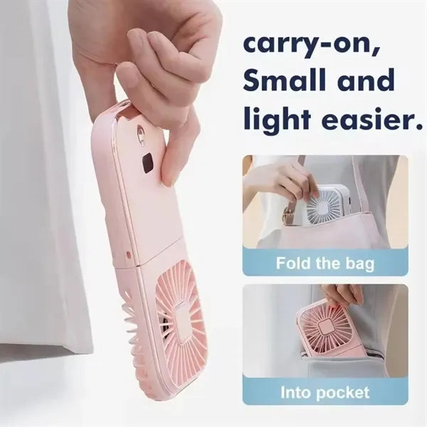 Folding Fan with Phone Holder