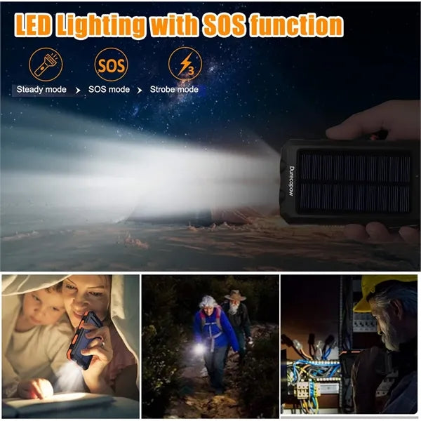 10000 mah Solar Charger Power Bank with Led Light