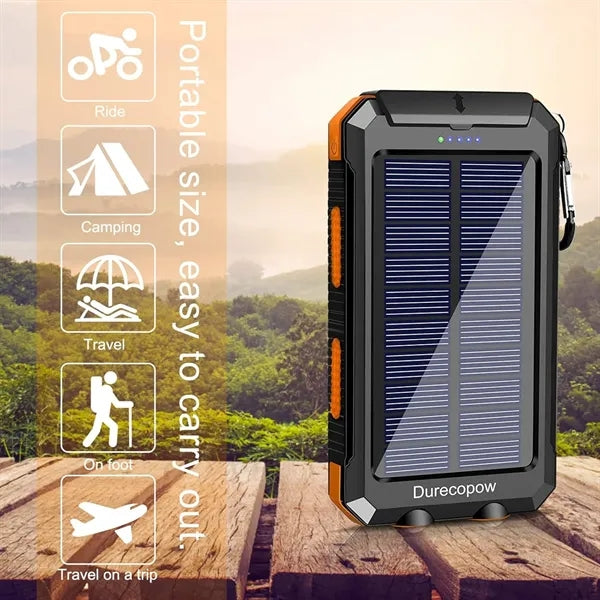 10000 mah Solar Charger Power Bank with Led Light
