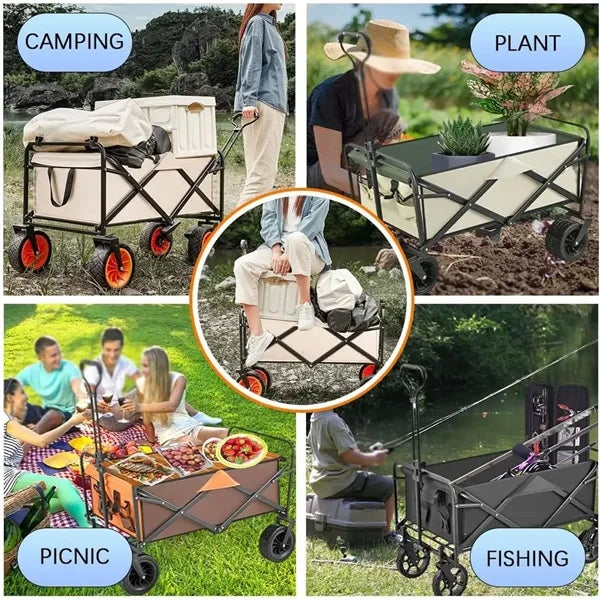 Outdoor Wagon Collapsible Camping Hand Trolley Carts