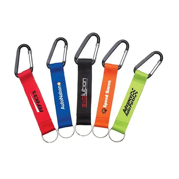 Personalized Strap Happy Carabiner Keychain