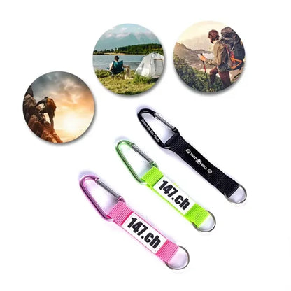 Personalized Strap Happy Carabiner Keychain