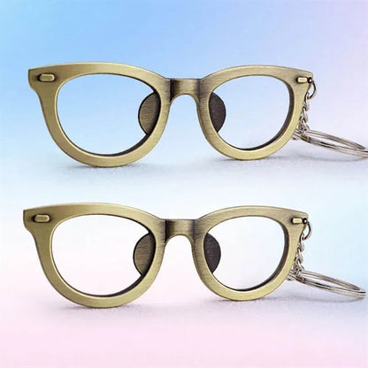 Metal Bottle Opener Keychain With Sunglasses Shape