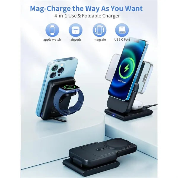 4 in 1 Detachable Magnetic Wireless Charging Power Bank