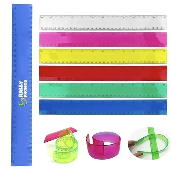 12" Double Beveled Edge Plastic Ruler