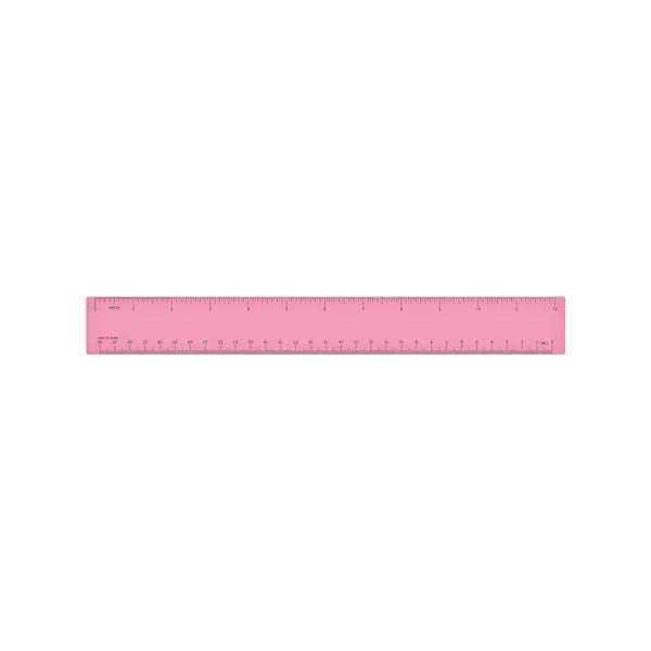 12" Double Beveled Edge Plastic Ruler