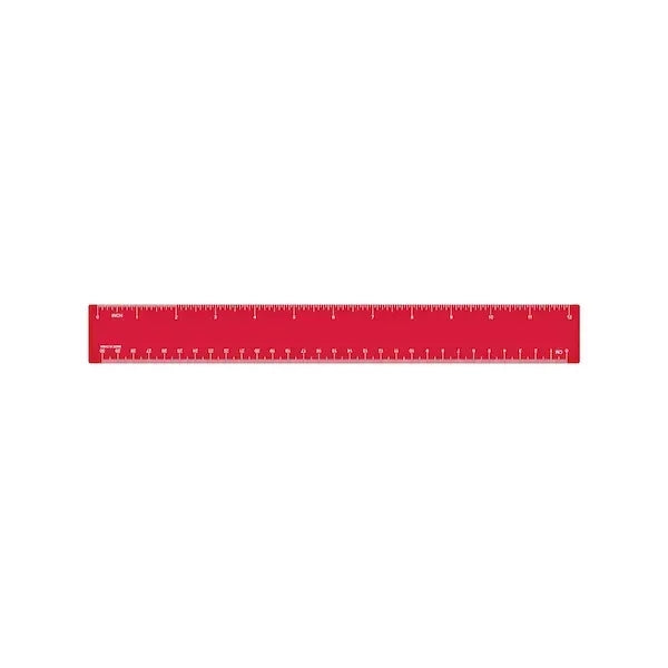 12" Double Beveled Edge Plastic Ruler