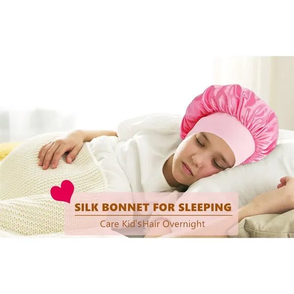 Soft Silk Satin Bonnet Sleeping Hat for Girls Boys