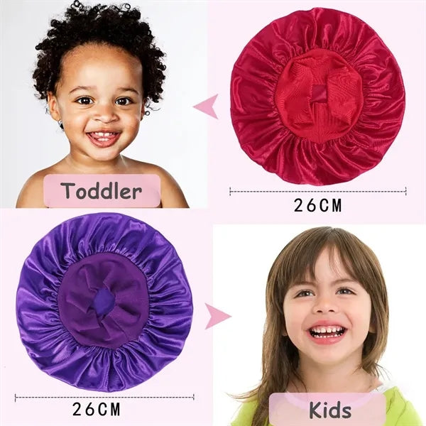 Soft Silk Satin Bonnet Sleeping Hat for Girls Boys