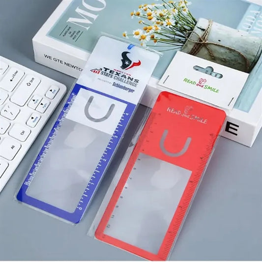 Customized Bookmarker Magnifier With Clip and Ruler