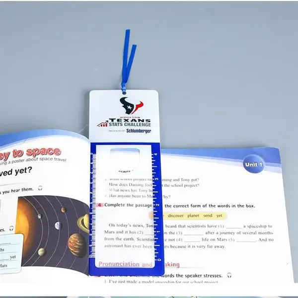 Customized Bookmarker Magnifier With Clip and Ruler