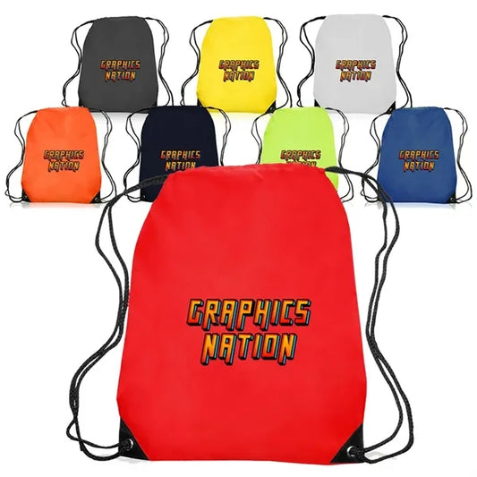 Black Trim Drawstring Bag