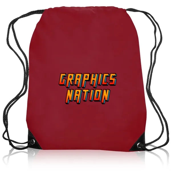 Black Trim Drawstring Bag