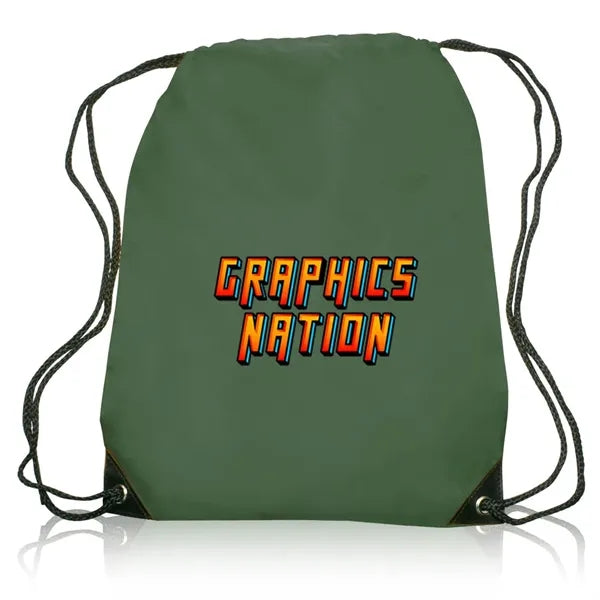 Black Trim Drawstring Bag