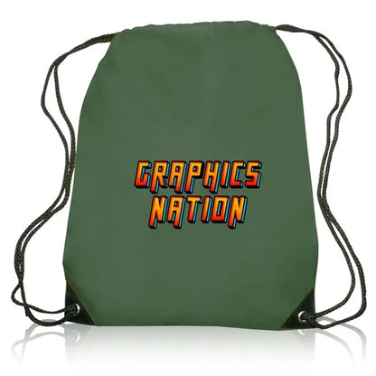 Black Trim Drawstring Bag